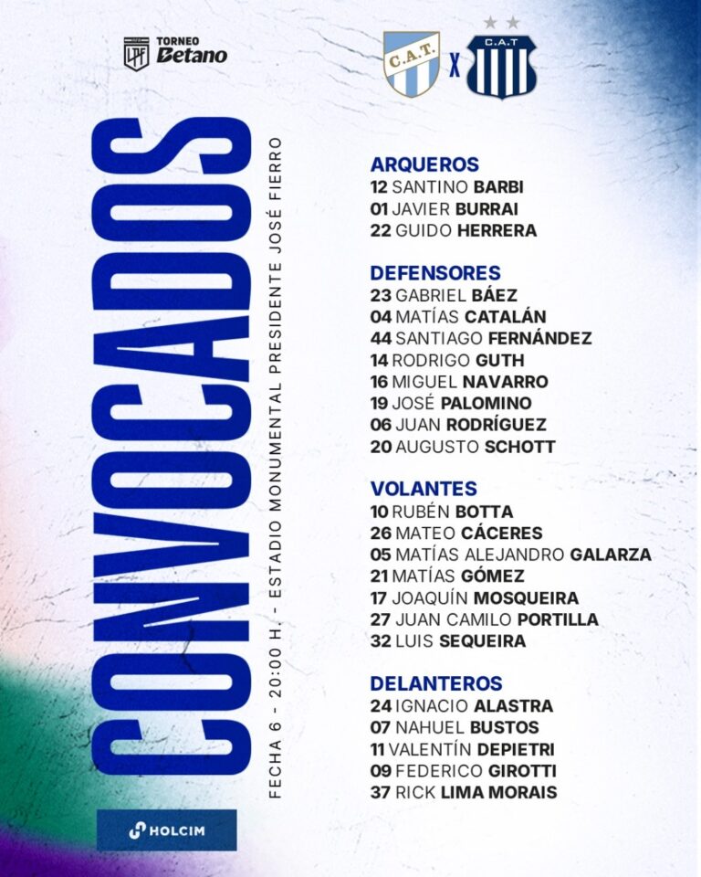 ConvocadosvsTucumán