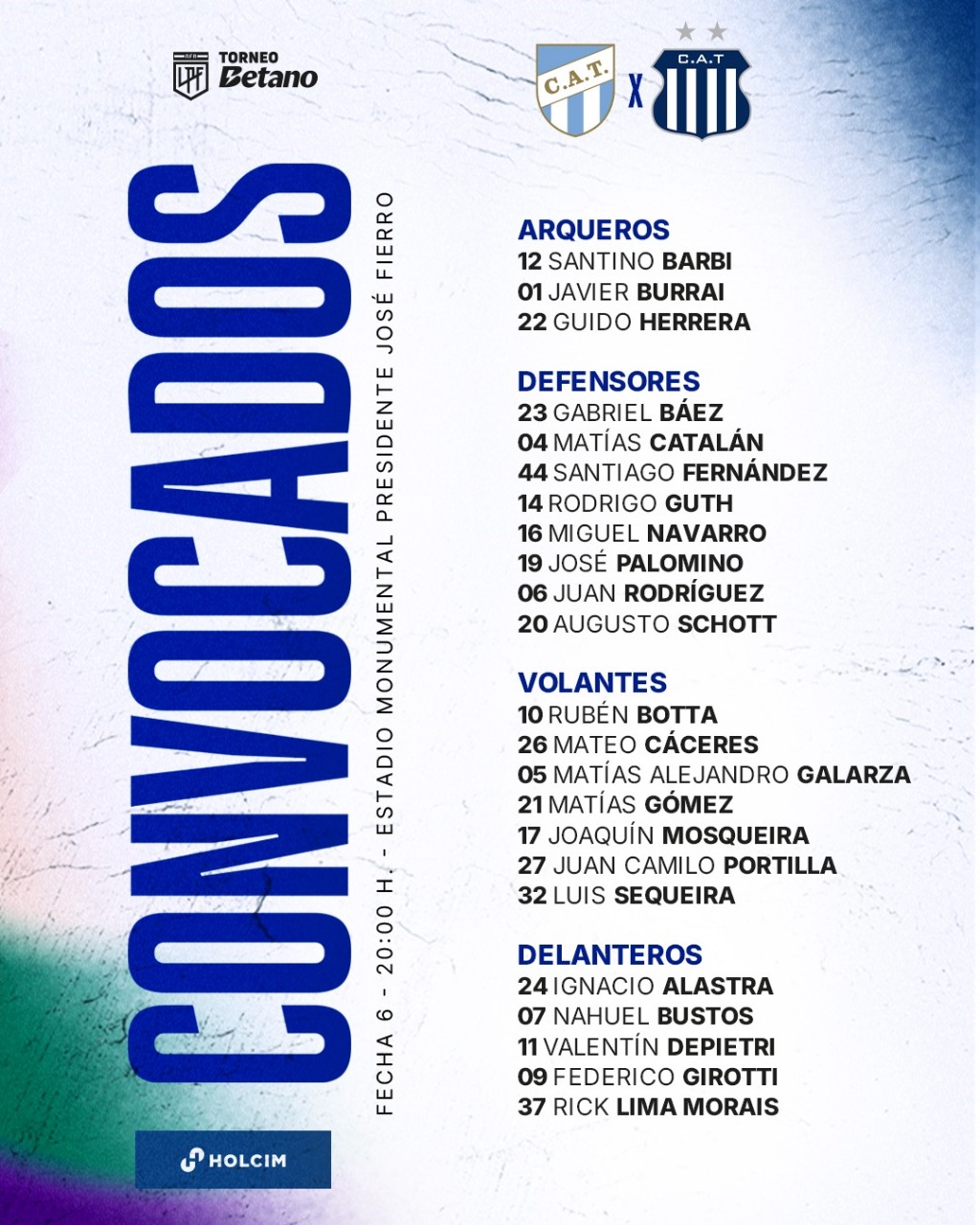 ConvocadosvsTucumán